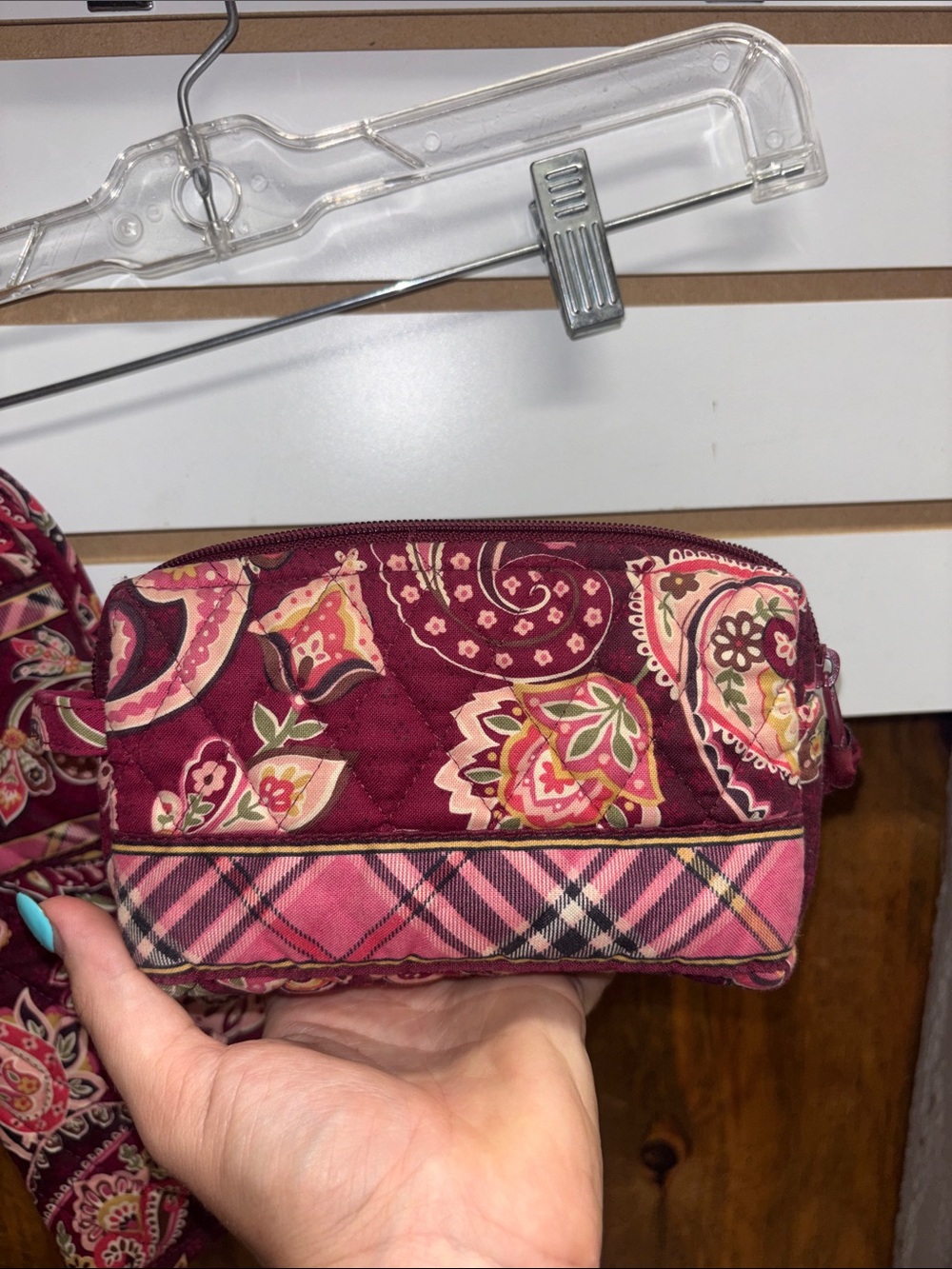 Vera Bradley Quilted Paisley Cosmetic Bag Trio in Burgundy and Pink - Picture 6 of 10